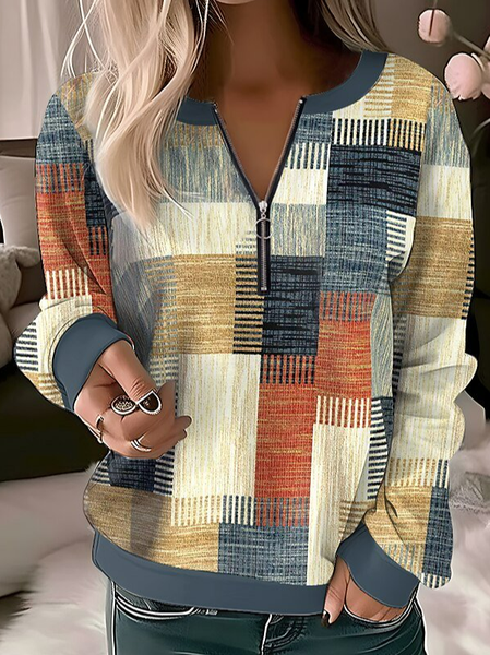 

Crew Neck Casual Sweatshirt, Multicolor, Hoodies&Sweatshirts