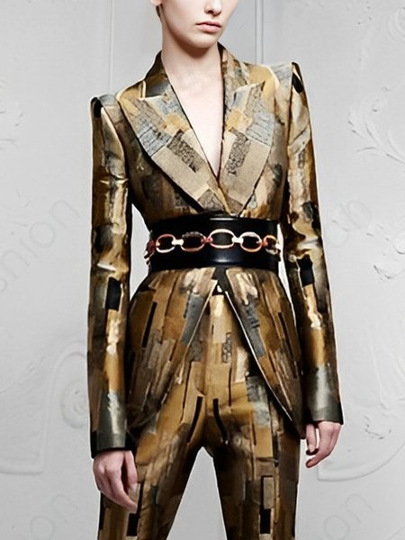 

Urban Abstract Regular Fit Long Sleeve Blazer, As picture, Blazers
