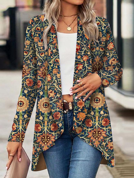 

Casual Wrap Ethnic Kimono, Green, Cardigans