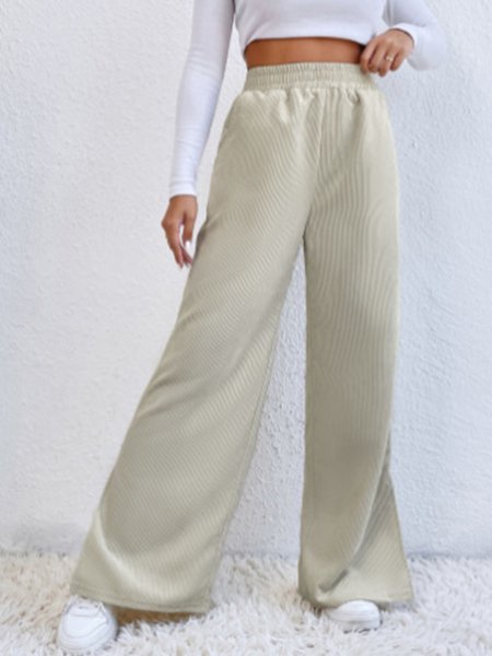 

Plain Casual Pants, Ivory, Pants
