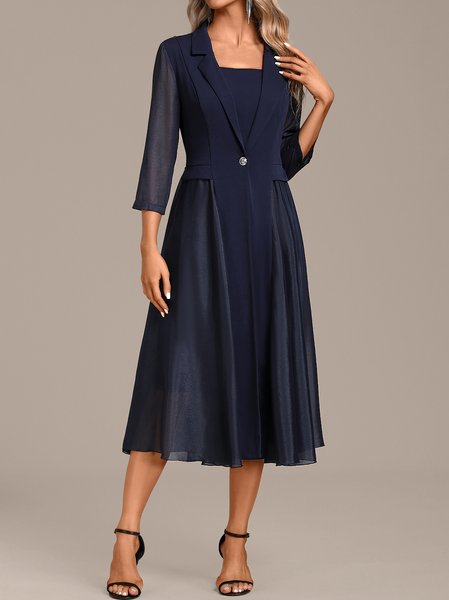 

Split Joint Urban Two-Piece Set With No, Dark blue, Party Dresses