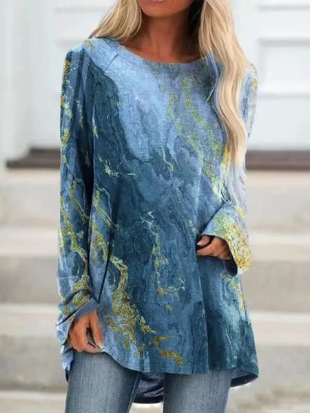 

Ombre Casual T-Shirt, Blue, T-Shirts