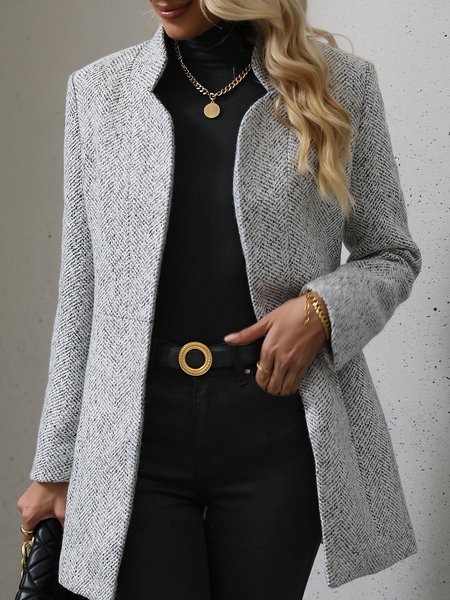 

Stand Collar Urban Jacket, Gray, Jackets