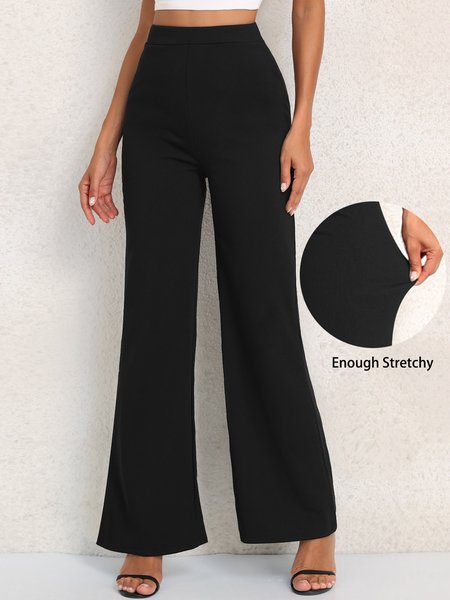 

Plain Simple Loose Fashion Pants, Black, Pants