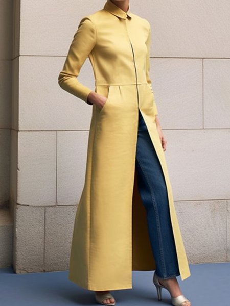 

Urban Regular Fit Trench Coat With No, Yellow, Coats