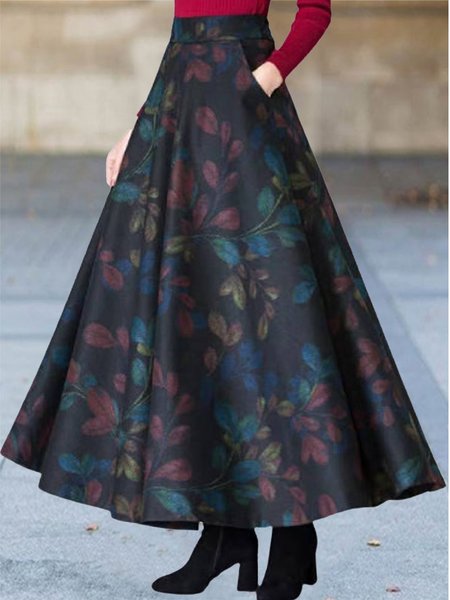 

Loose Casual Plants Tassel Skirt, Blue, Skirts