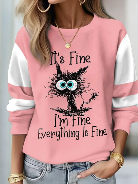 

Plus Size Loose Text Letters Casual Sweatshirt, Pink, Hoodies&Sweatshirts