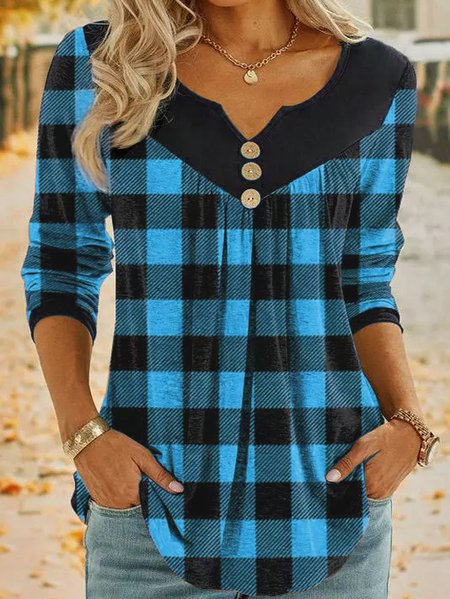 Halloween Orange Plaid Panel Loose Knit Top