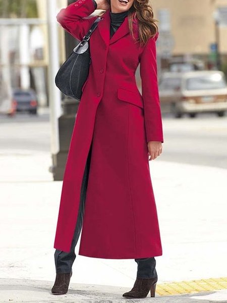 

Loose Urban Shawl Collar Coat, Red, Coats