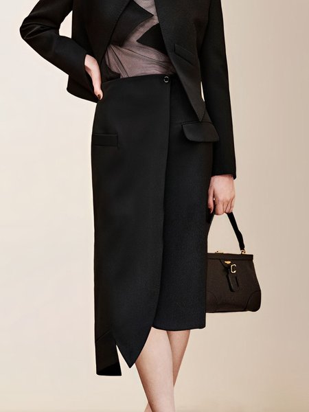 

Daily Regular Fit Urban Plain Skirt, Black, Skirts
