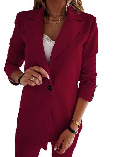 

Shawl Collar Regular Fit Plain Casual Blazer, Wine red, Blazers