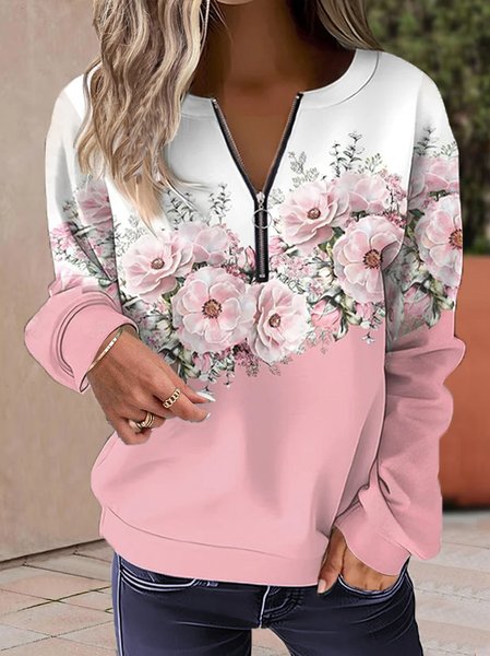 

Floral Casual Sweatshirt, Pink, Sweatshirts & Hoodies