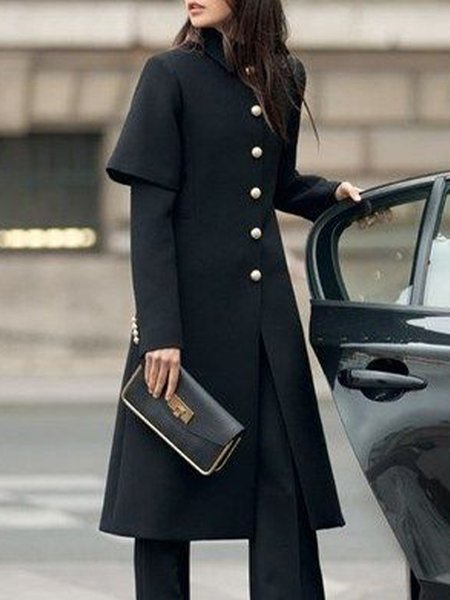 

Shawl Collar Urban Regular Fit Coat, Black, Coats