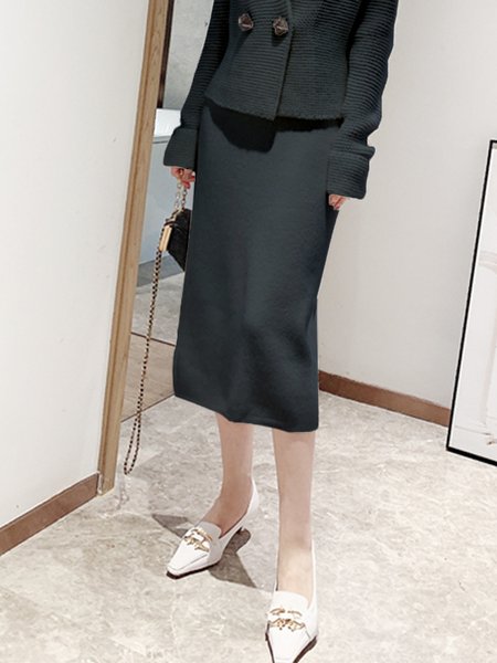 

Daily Urban Plain Regular Fit Skirt, Black, Skirts