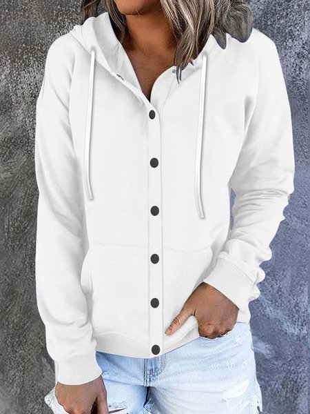 

Casual Loose Plain Hoodie Hoodie, White, Hoodies & Sweatshirts