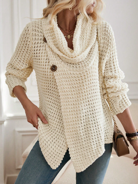 

Casual Turtleneck Plain Sweater, Apricot, Sweaters
