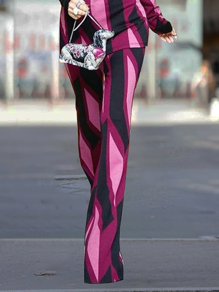 

High Elasticity Tight Abstract Urban Fashion Long Pants, As picture, Pants