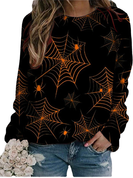

Casual Crew Neck Halloween Sweatshirt, Color5, Hoodies&Sweatshirts