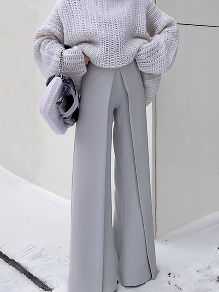 

Plain Urban Regular Fit Pants, Gray, Pants