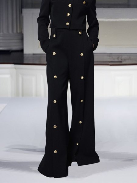 

Regular Fit Urban Plain Fashion Pants, Black, Pants