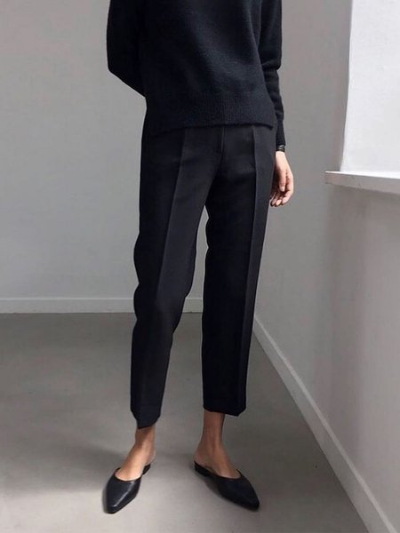 

Urban Plain Regular Fit Pants, Black, Pants