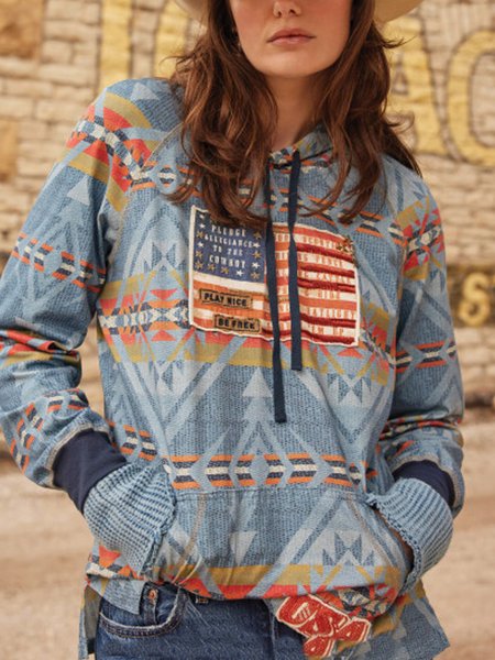 Ethnic Hoodie Ethnic Hoodie, Blue, Hoodies & Sweatshirts