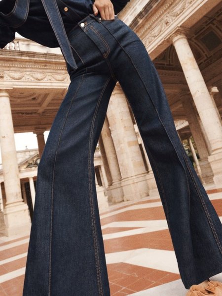 

Daily High Waist Denim Flare Leg Jeans, Blue, Jeans