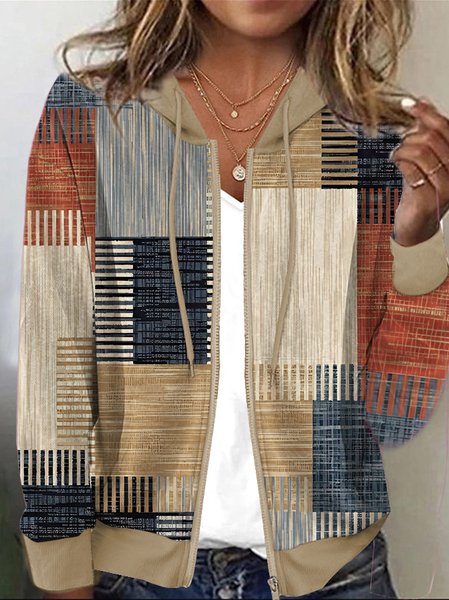 

Casual Knitted Color Block Loose Jacket, Brown, Jackets