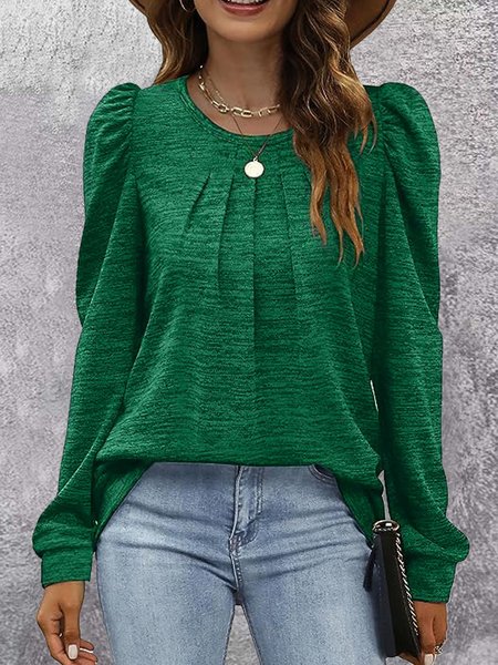 

Plain Loose Casual T-Shirt, Green, T-Shirts