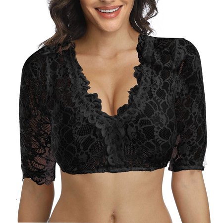 

Casual Others Lace Lace Shirt, Black, Bras