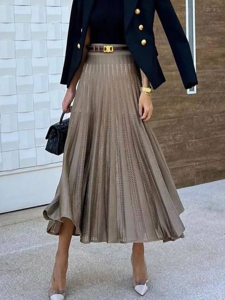 

Urban Regular Fit Plain Midi Skirt, As picture, Skirts