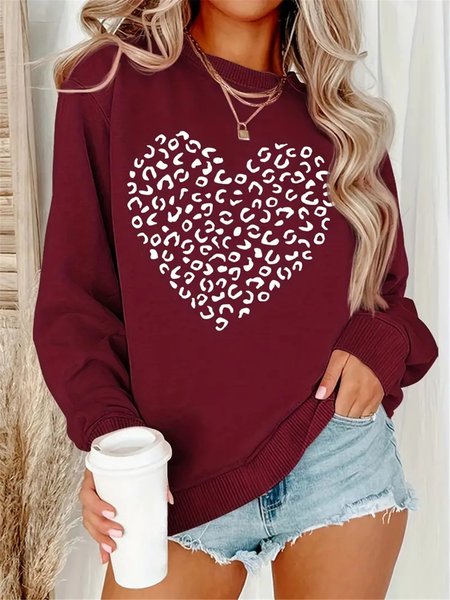 

Crew Neck Casual Sweatshirt, Wine red, Sweatshirts & Hoodies