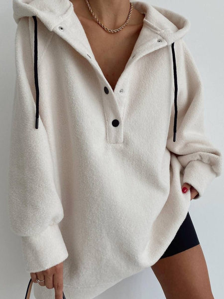 

Plain Loose Hoodie Casual Hoodie, Apricot, Sweatshirts & Hoodies
