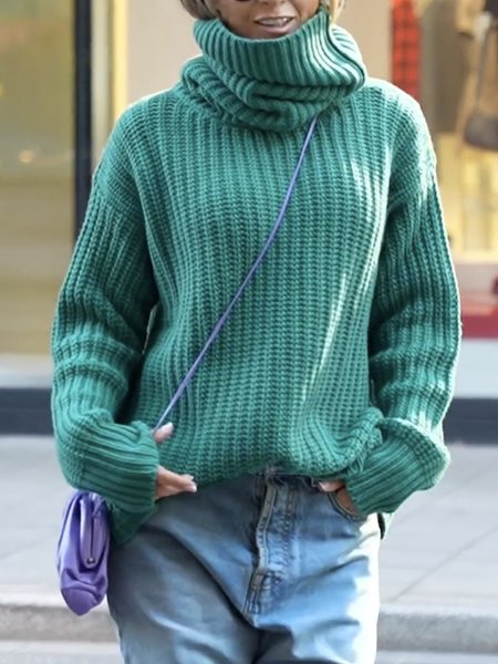 

Regular Fit Urban Turtleneck Sweater, Green, Pullovers