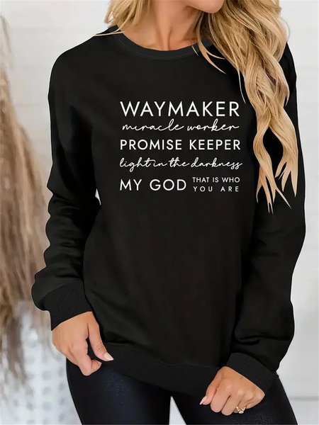 

Crew Neck Casual Sweatshirt, Black, Sweatshirts & Hoodies