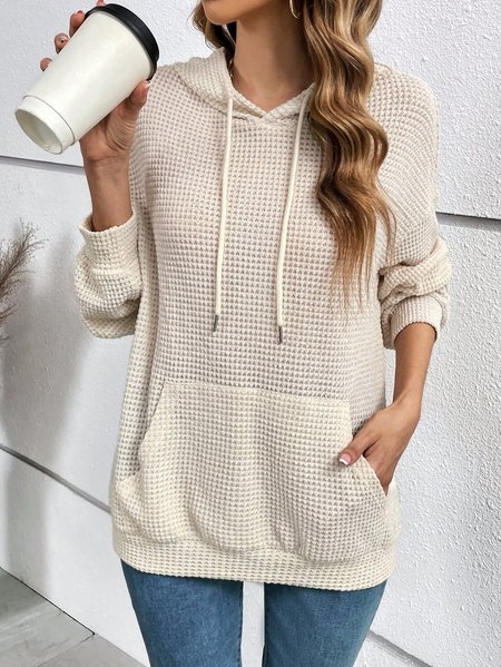 

Casual Pocket Stitching Hoodie, Light khaki, Sweatshirts & Hoodies