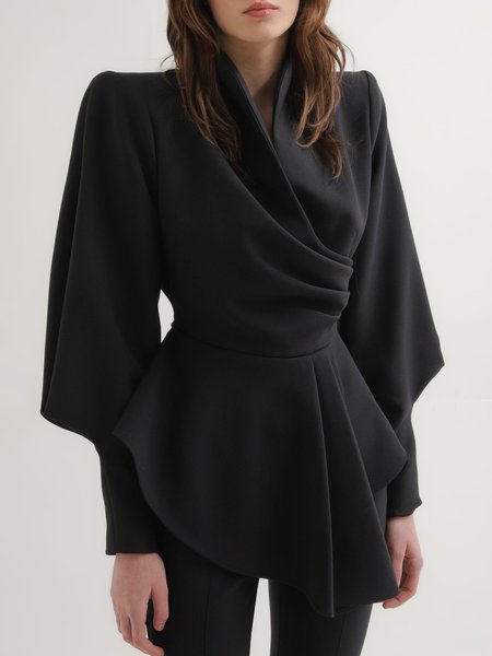 

Plain Regular Fit Long Sleeve Urban Shirt, Black, Blouses and Shirts