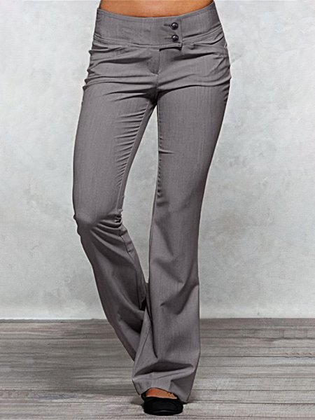

Loose Plain Casual Pants, Deep gray, Pants
