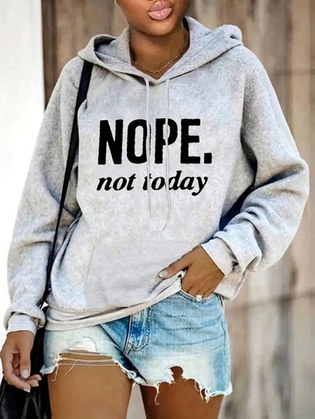 

Loose Text Letters Casual Hoodie Hoodie, Gray, Sweatshirts & Hoodies
