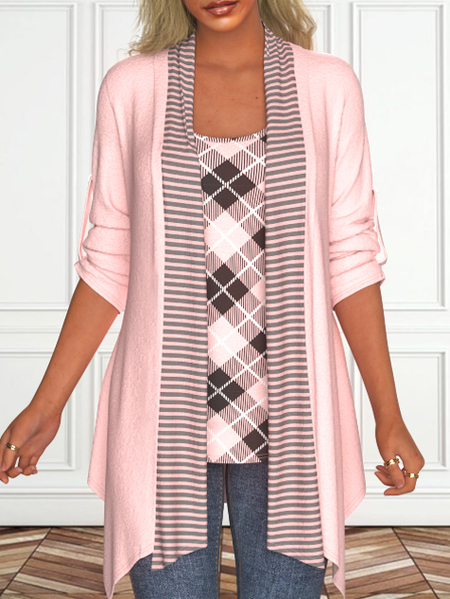 

Square Neck Casual Plaid Shirt, Pink, Shirts & Blouses