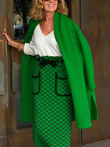 

Loose Urban Long Sleeve Plain Padded Jacket, Green, Padded Jackets