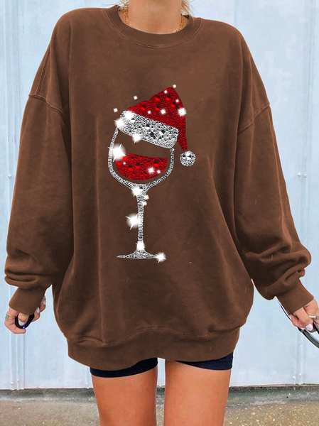 

Loose Crew Neck Casual Christmas Sweatshirt, Coffee, Sweatshirts & Hoodies