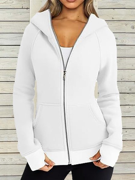 

Hoodie Loose Casual Hoodie, White, Sweatshirts & Hoodies