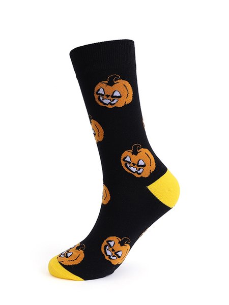 

Halloween Pumpkin Grimace Black Cat Mid-calf Socks, Color6, Socks