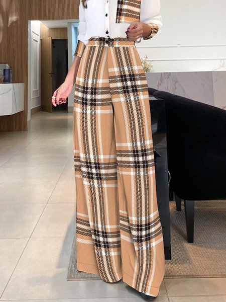 

Daily Regular Fit Urban Plaid Fashion Pants, Khaki, Pants