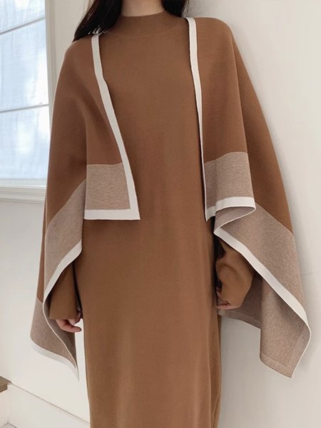 

Urban Color Block Acrylic V Neck Cardigan, Brown, Cardigans