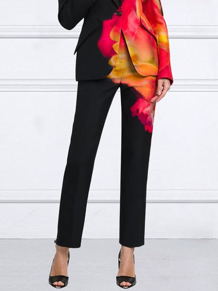 

Plus Size Regular Fit Urban Abstract Fashion Pants, Black, Plus Pants