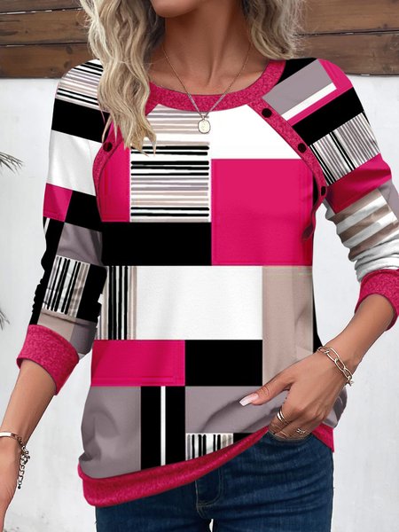 

Casual Multicolor Block Sweatshirt, Rose, Sweatshirts & Hoodies