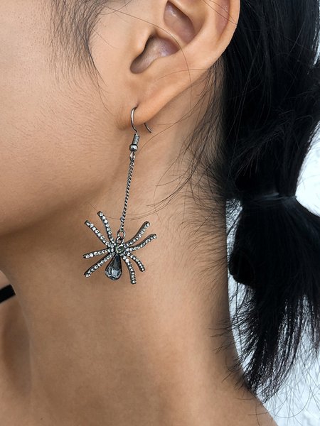 

Halloween Spider Web Pattern Crystal Dangle Earrings, Color2, Earrings