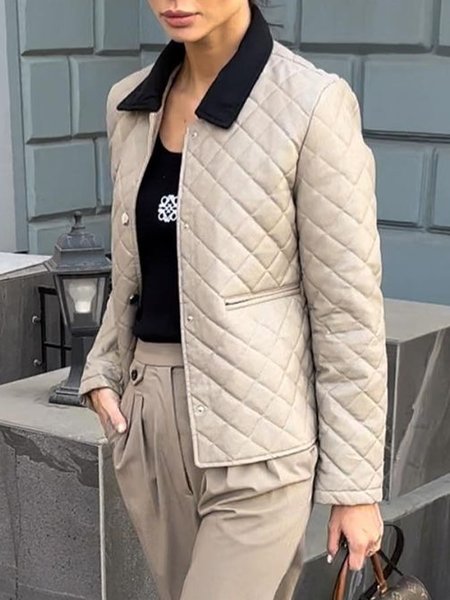 

Plain Urban Regular Fit Padded Jacket, Apricot, Padded Jackets